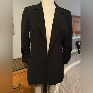 Peace of Cloth Black Women's Casual Blazer with ruched sleeves in size 8